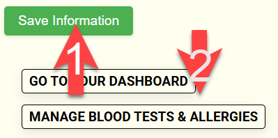 Buttons to click after completing personal info