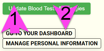 Buttons to click after adding allergies and tests